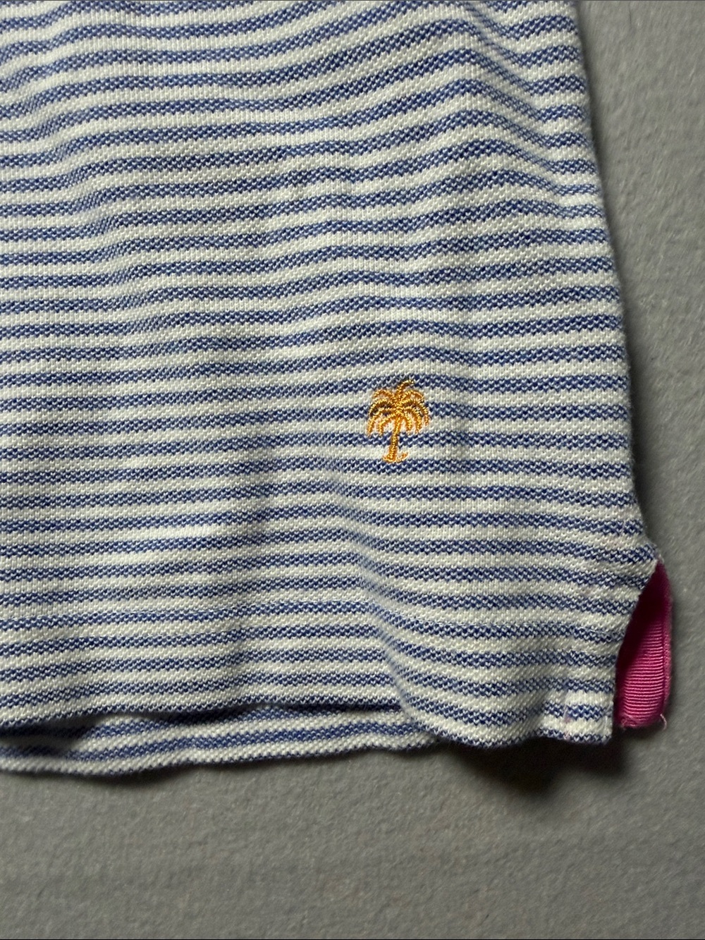 Lilly Pulitzer Men's Blue & White Striped Polo 100% Pima cotton - Picture 3 of 4